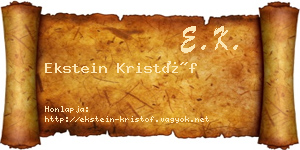 Ekstein Kristóf névjegykártya